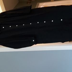 Black cotton shirt dress size large